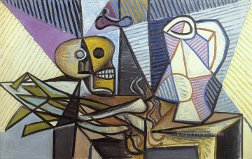 Artworks by 350 Famous Artists Painting - Leeks skull and pitcher 4 1945 cubism Pablo Picasso